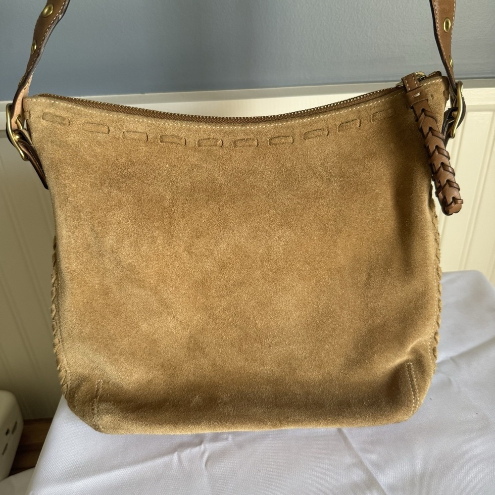 Vintage Coach Tan Suede Messenger Bag Boho Crossbody Purse Coastal Cowgirl